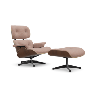 Lounge Chair et Ottoman noyer pigmenté noir - tissu nubia